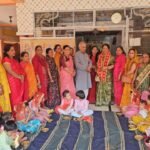 नवरात्रि पर गीता आश्रम के शिव मंदिर में स्थानीय मातृशक्ति द्वारा भजन संकीर्तन कन्या पूजन का आयोजन किया गया