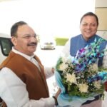 मुख्यमंत्री ने देवभूमि उत्तराखंड आगमन पर केंद्रीय स्वास्थ्य एवं परिवार कल्याण मंत्री श्री जे.पी. नड्डा का जौलीग्रांट एयरपोर्ट पर स्वागत किया