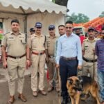 डॉग स्क्वायड एवं बीडीएस टीम द्वारा लगातार कहां और मिला क्षेत्र का भ्रमण कल संवेदनशील स्थान  की नियमित सर्च अभियान चलाते हु